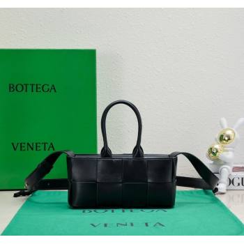 Bottega Veneta Mini East-West Arco Tote Bag in Intrecciato Leather Black 2023 776778 (WT-231226009)