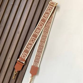 Loewe Anagram strap in jacquard and calfskin 4x134cm Brown 2023 (Ys-231229122)