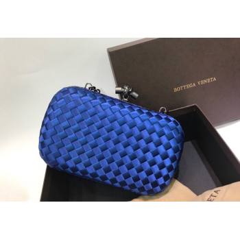 Bottega Veneta Small Silk Woven Knot Clutch with Snakeskin Trim Royal Blue 2023 BV8651 (WT-231226047)