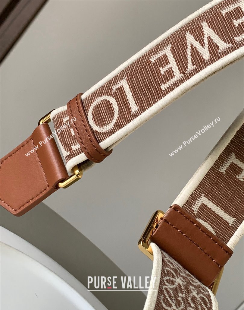 Loewe Anagram strap in jacquard and calfskin 4x134cm Brown 2023 (Ys-231229122)