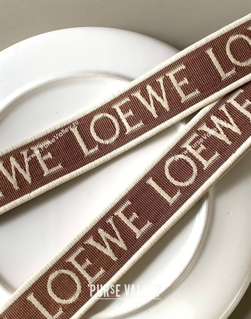 Loewe Anagram strap in jacquard and calfskin 4x134cm Brown 2023 (Ys-231229122)