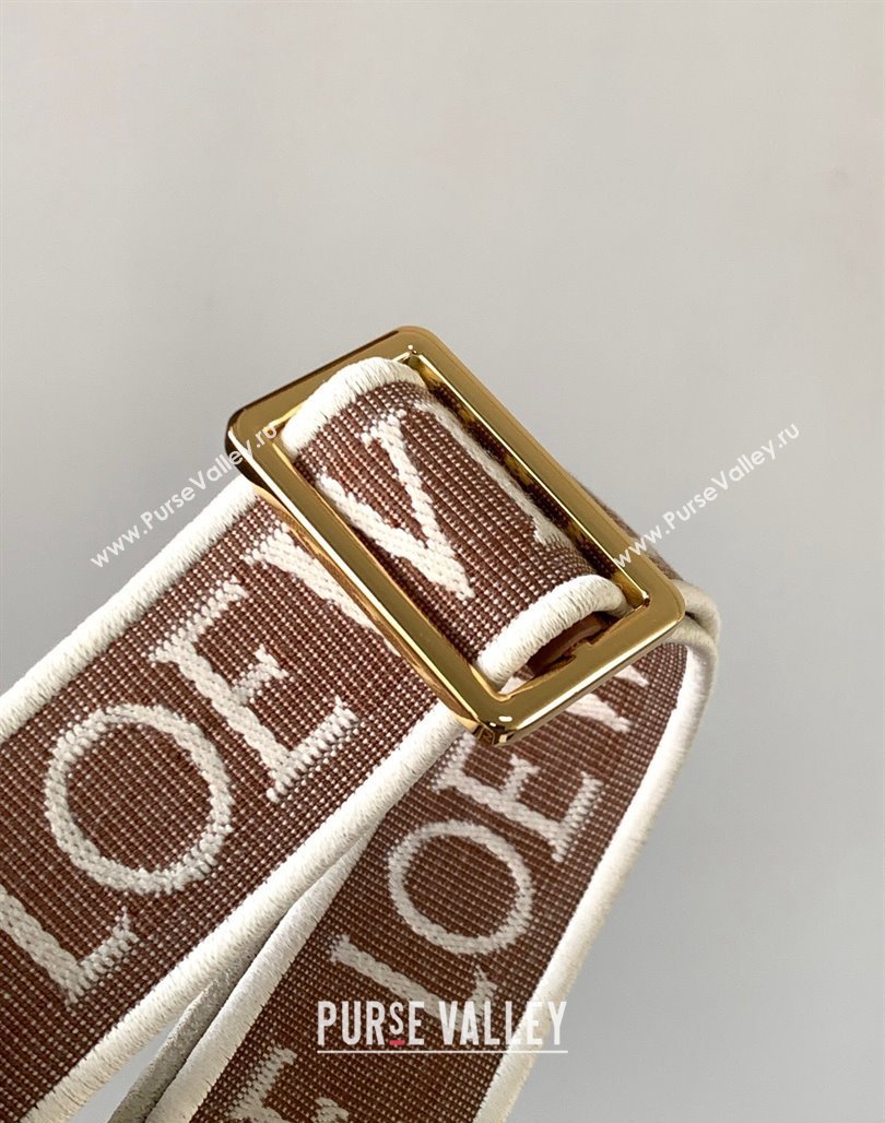 Loewe Anagram strap in jacquard and calfskin 4x134cm Brown 2023 (Ys-231229122)