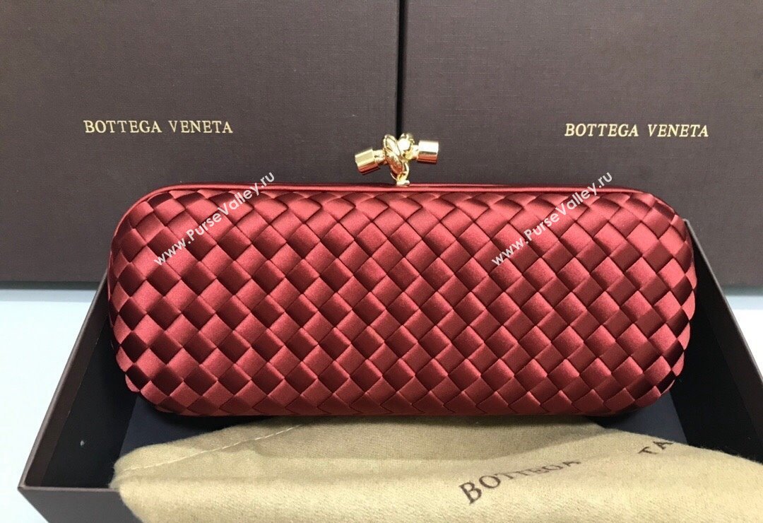 Bottega Veneta Stretch Box Knot Silk Woven Bag Red 2023 BV8651 (WT-231226056)