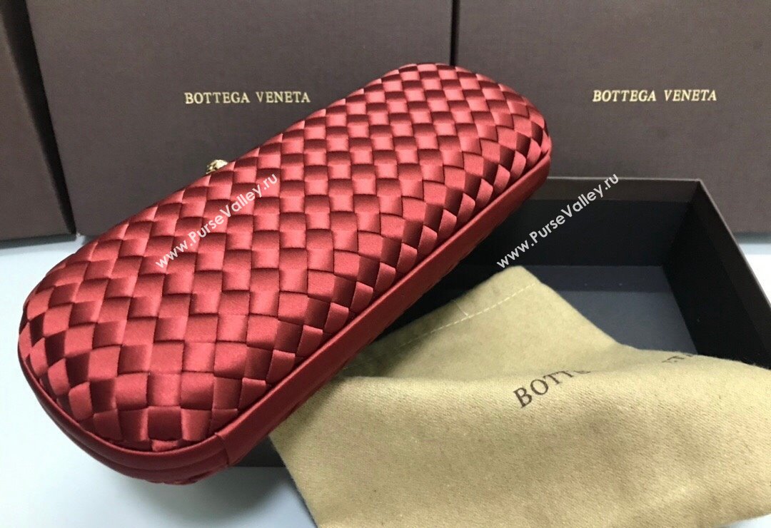 Bottega Veneta Stretch Box Knot Silk Woven Bag Red 2023 BV8651 (WT-231226056)