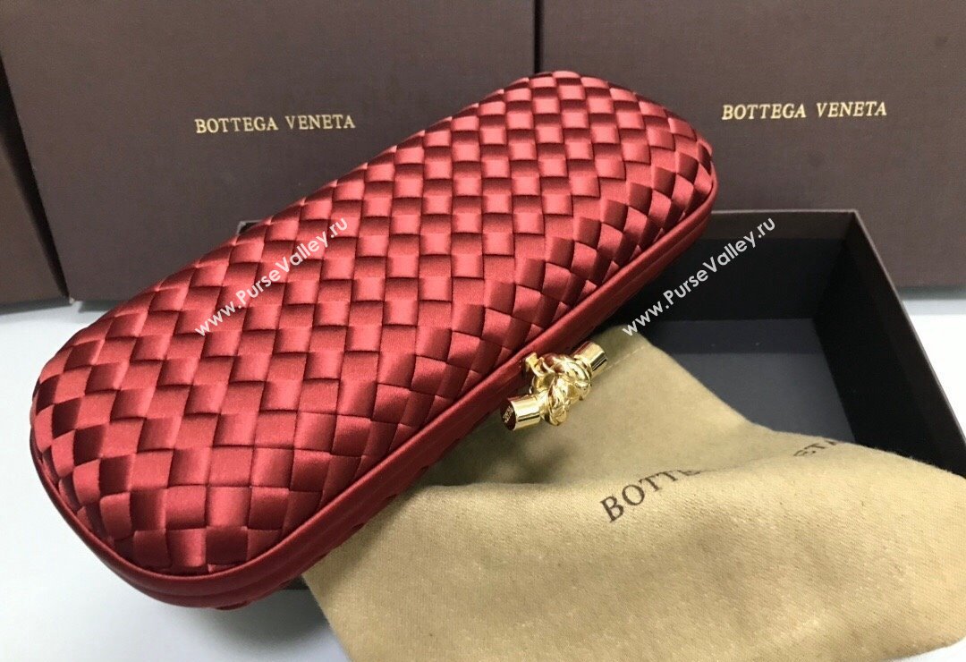 Bottega Veneta Stretch Box Knot Silk Woven Bag Red 2023 BV8651 (WT-231226056)