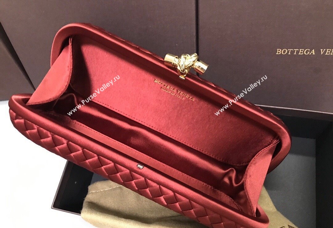 Bottega Veneta Stretch Box Knot Silk Woven Bag Red 2023 BV8651 (WT-231226056)