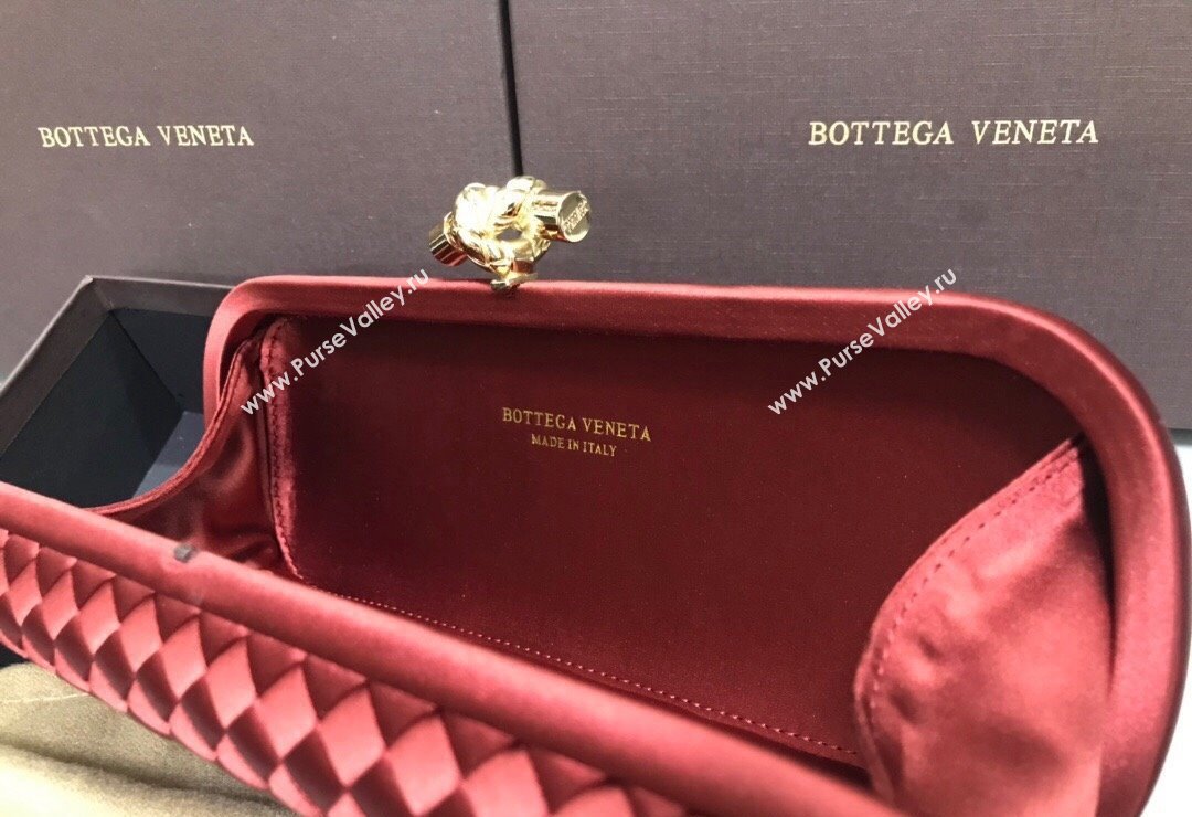 Bottega Veneta Stretch Box Knot Silk Woven Bag Red 2023 BV8651 (WT-231226056)