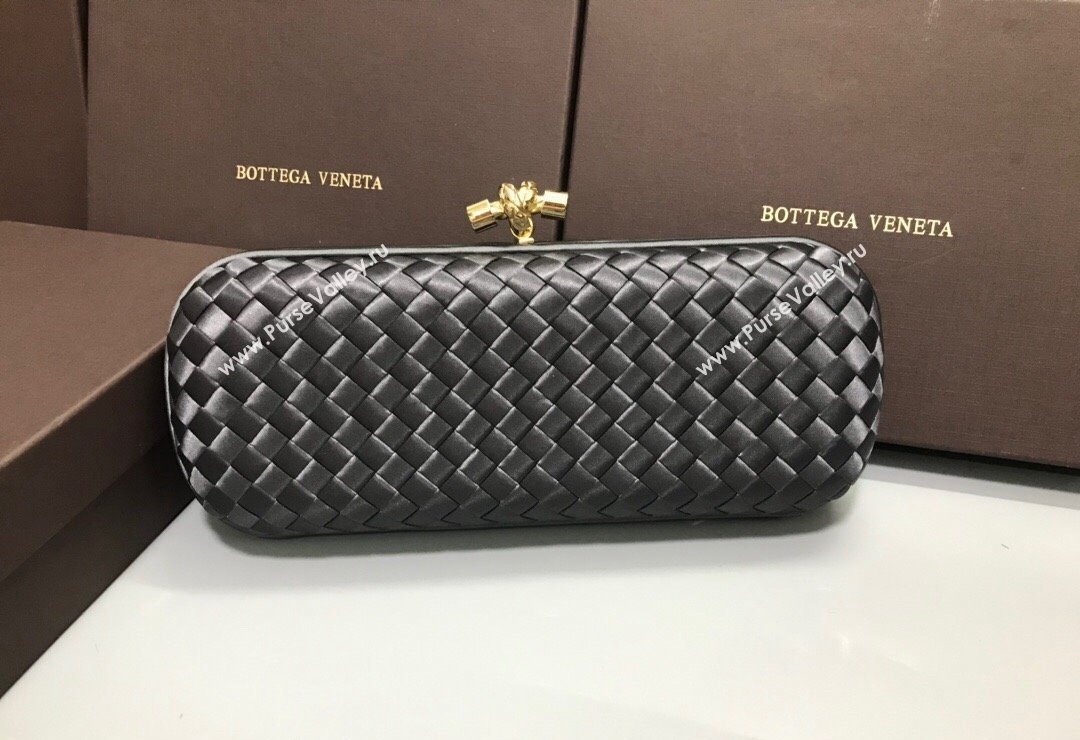 Bottega Veneta Stretch Box Knot Silk Woven Bag Dark Grey 2023 BV8651 (WT-231226057)