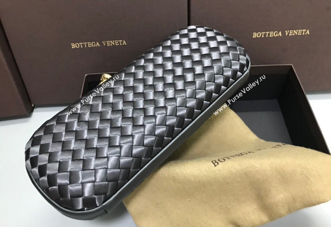 Bottega Veneta Stretch Box Knot Silk Woven Bag Dark Grey 2023 BV8651 (WT-231226057)