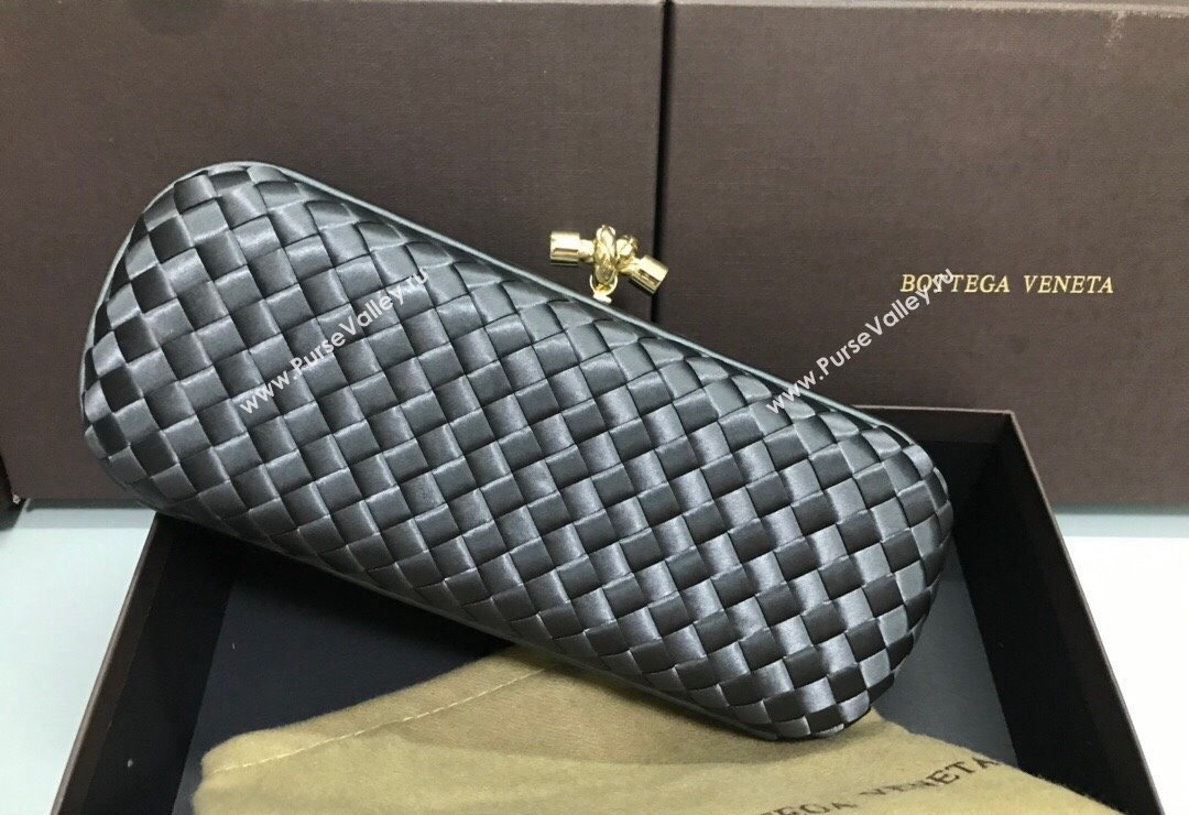 Bottega Veneta Stretch Box Knot Silk Woven Bag Dark Grey 2023 BV8651 (WT-231226057)