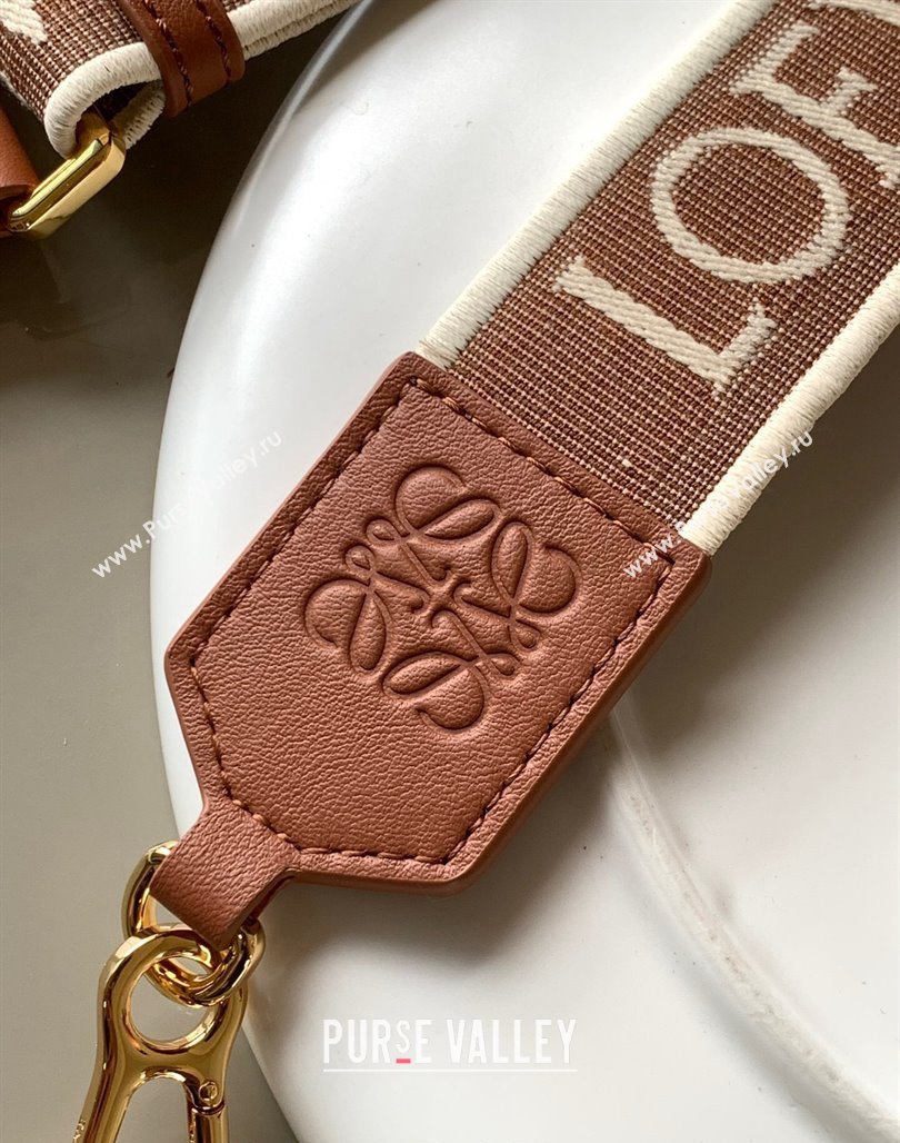 Loewe Anagram strap in jacquard and calfskin 4x134cm Brown 2023 (Ys-231229122)