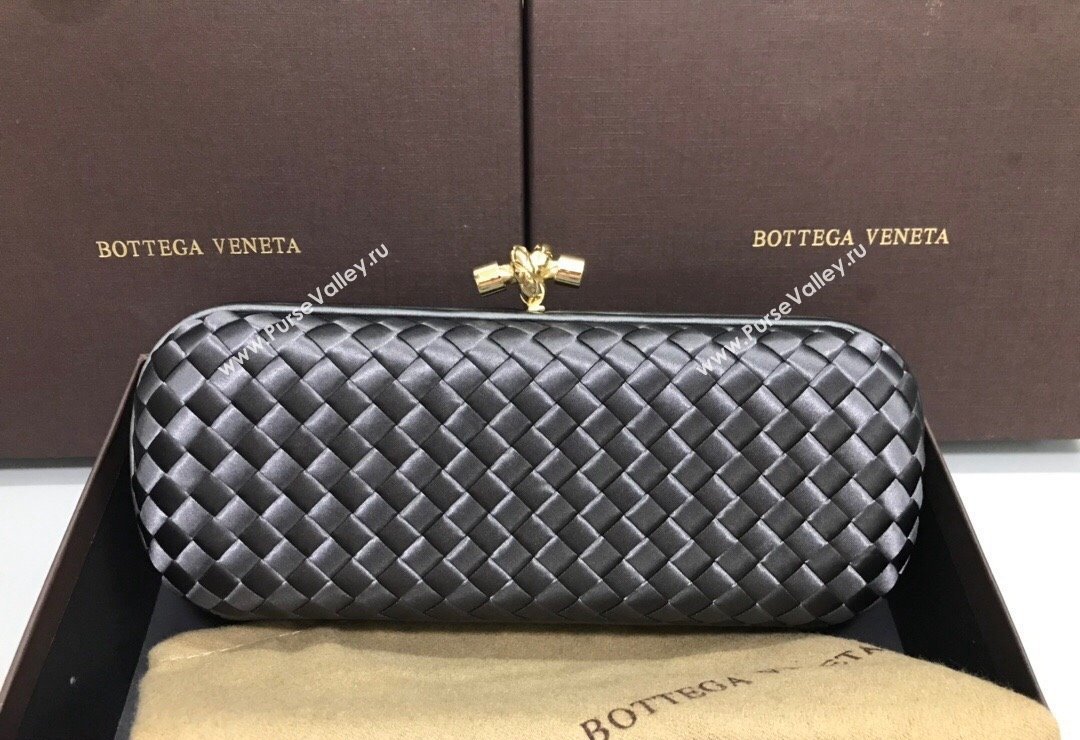 Bottega Veneta Stretch Box Knot Silk Woven Bag Dark Grey 2023 BV8651 (WT-231226057)