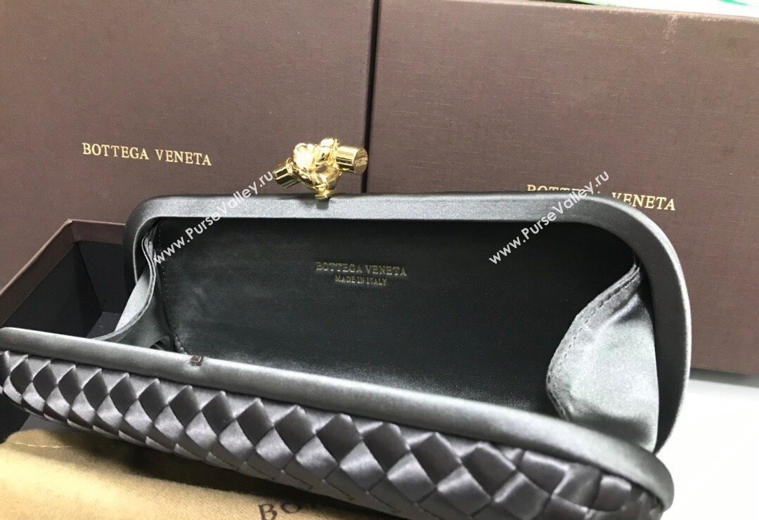 Bottega Veneta Stretch Box Knot Silk Woven Bag Dark Grey 2023 BV8651 (WT-231226057)