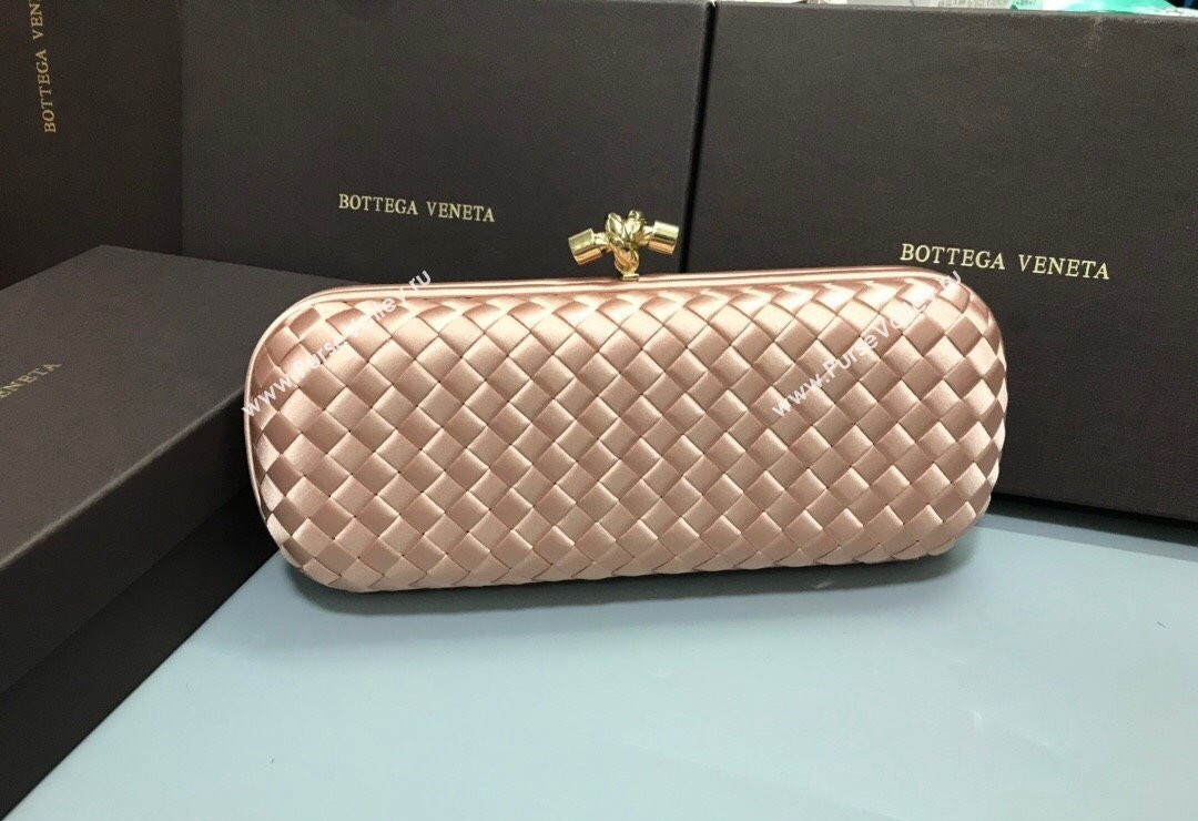 Bottega Veneta Stretch Box Knot Silk Woven Bag Light Pink 2023 BV8651 (WT-231226058)