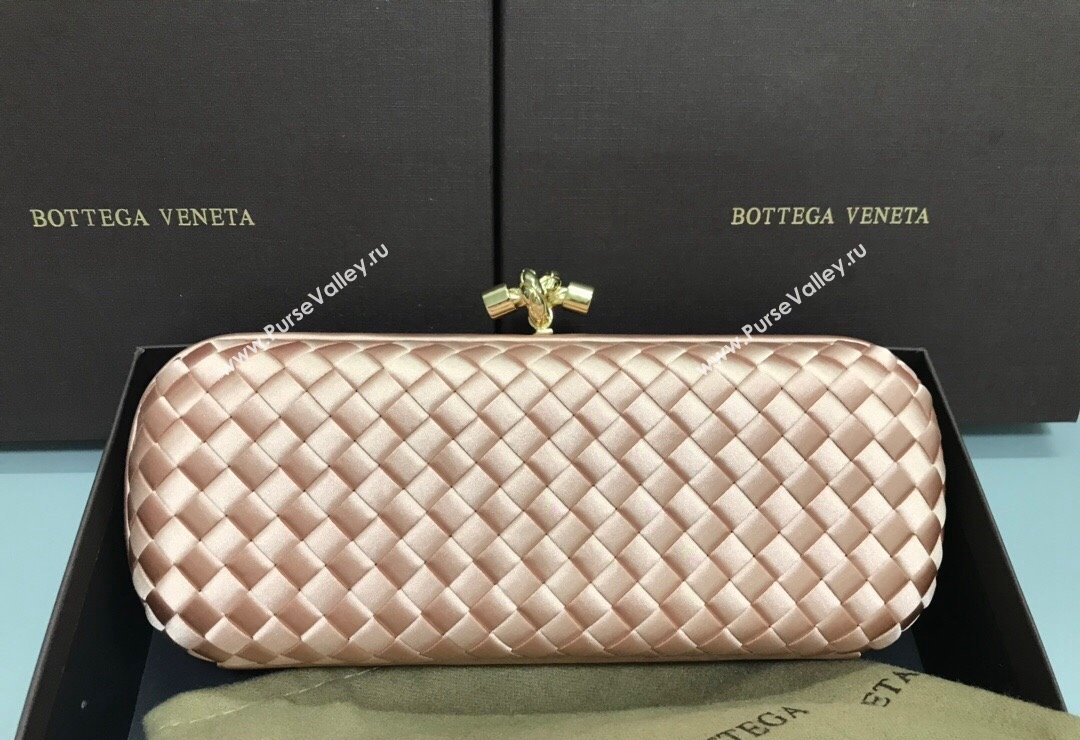 Bottega Veneta Stretch Box Knot Silk Woven Bag Light Pink 2023 BV8651 (WT-231226058)