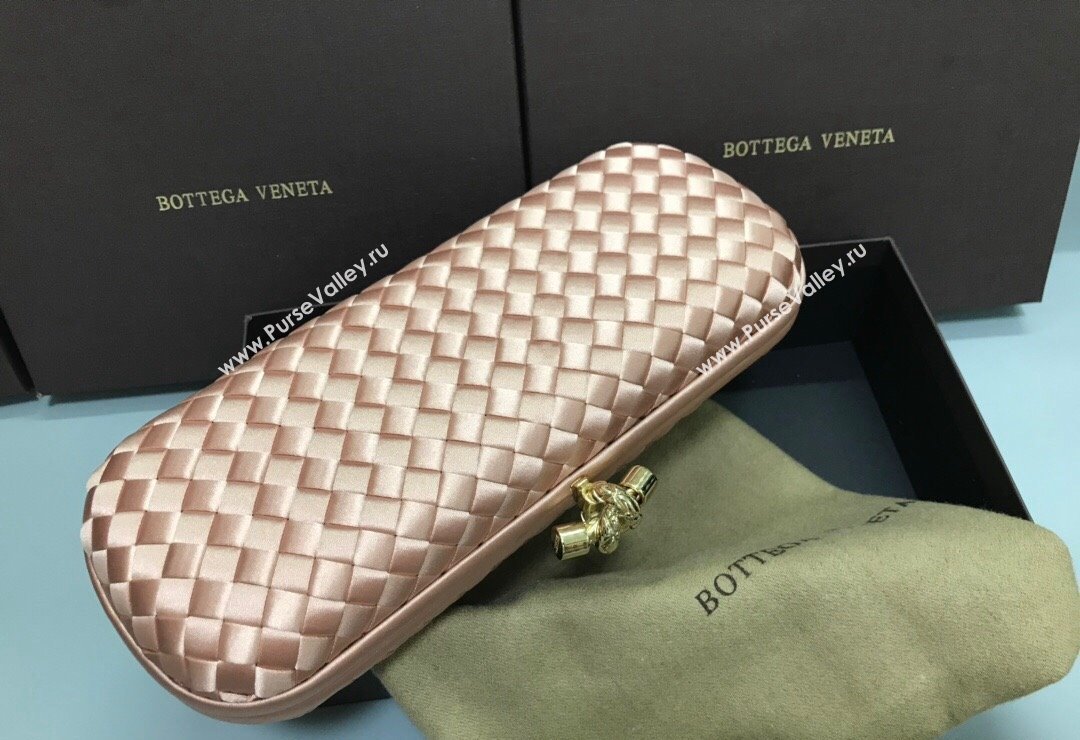 Bottega Veneta Stretch Box Knot Silk Woven Bag Light Pink 2023 BV8651 (WT-231226058)