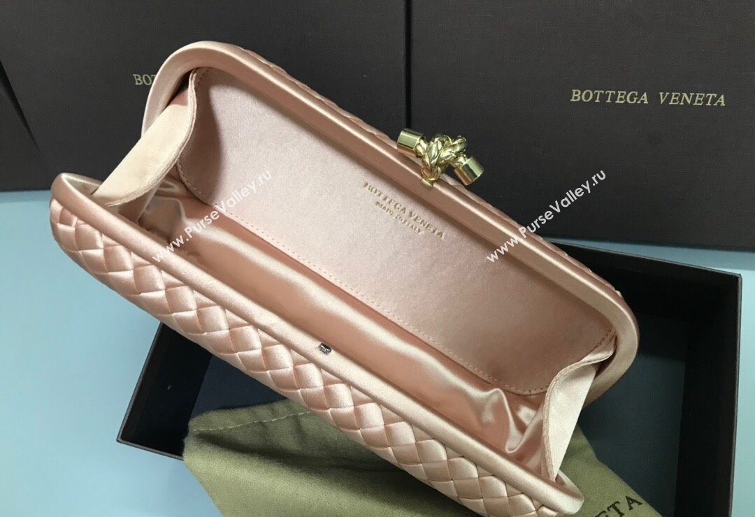 Bottega Veneta Stretch Box Knot Silk Woven Bag Light Pink 2023 BV8651 (WT-231226058)