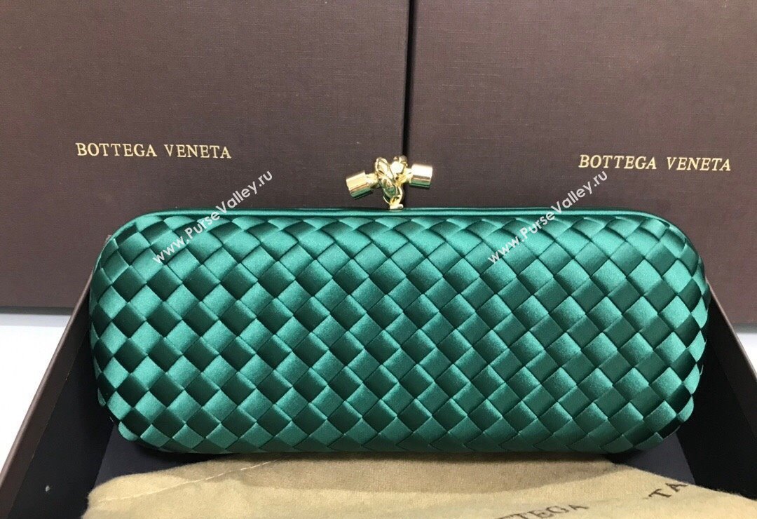 Bottega Veneta Stretch Box Knot Silk Woven Bag Green 2023 BV8651 (WT-231226060)