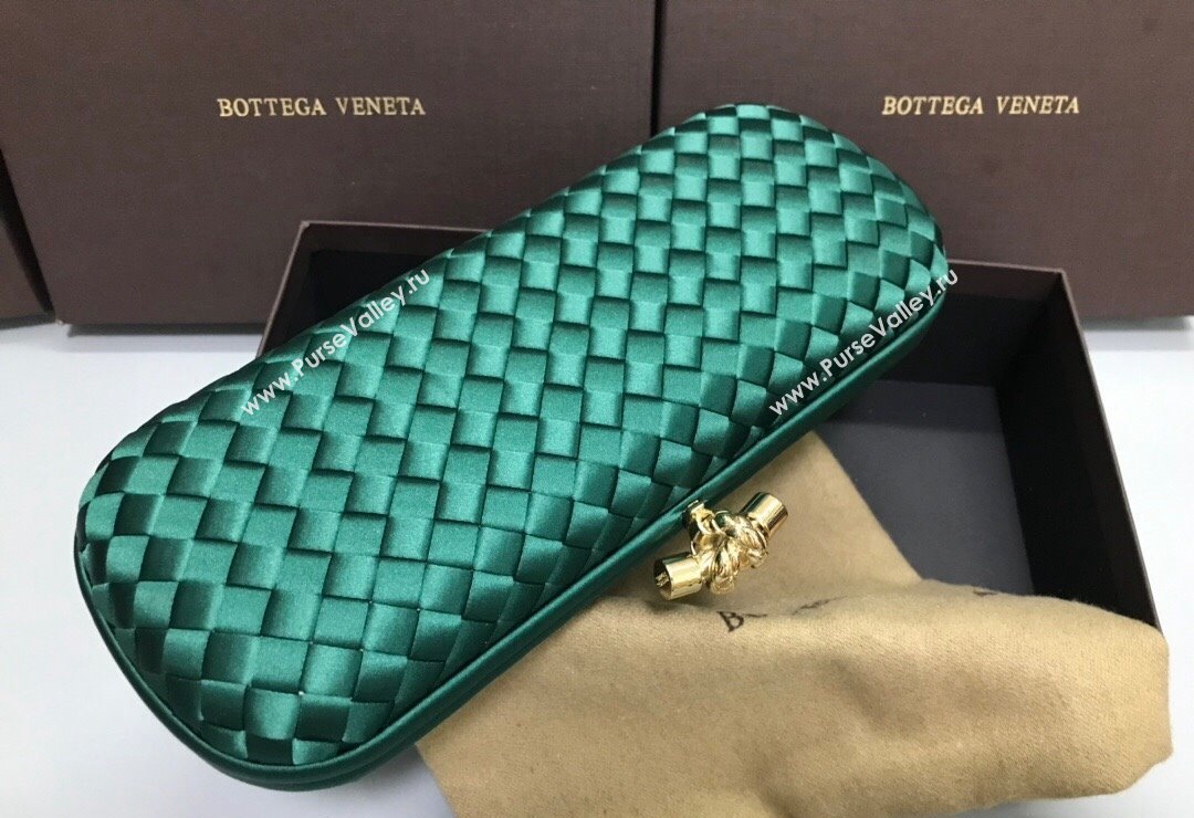 Bottega Veneta Stretch Box Knot Silk Woven Bag Green 2023 BV8651 (WT-231226060)