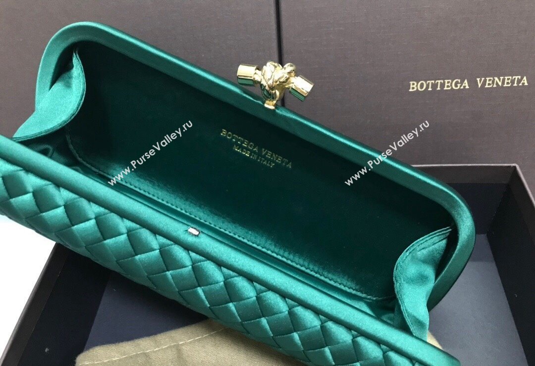 Bottega Veneta Stretch Box Knot Silk Woven Bag Green 2023 BV8651 (WT-231226060)