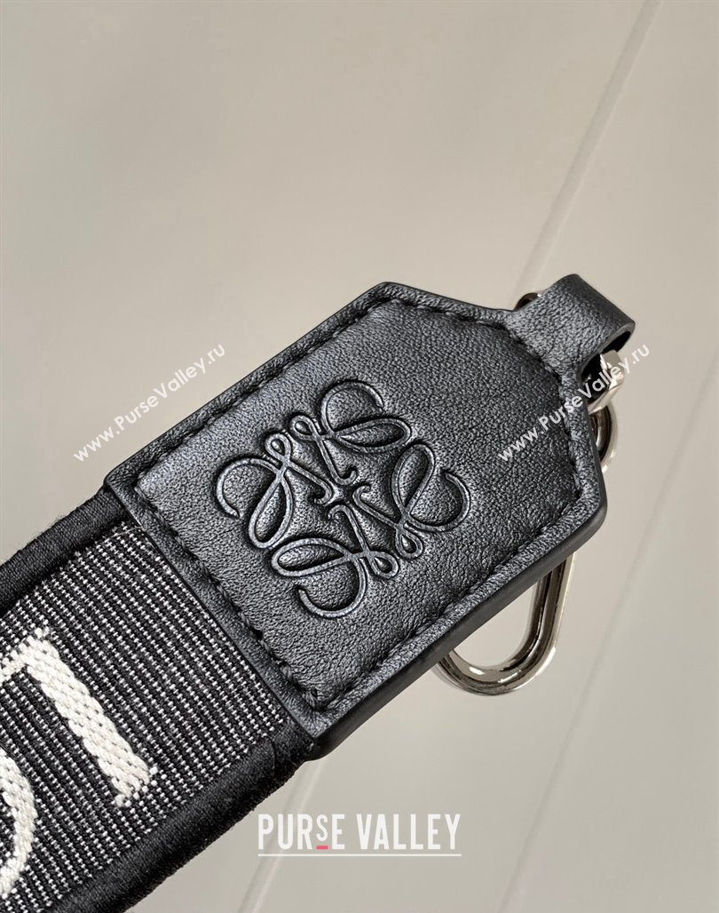 Loewe Anagram strap in jacquard and calfskin 4x134cm Black 2023 (Ys-231229123)