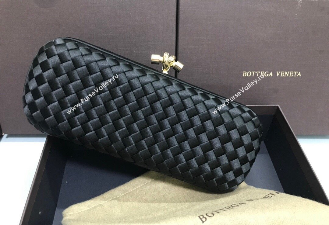 Bottega Veneta Stretch Box Knot Silk Woven Bag Black 2023 BV8651 (WT-231226061)