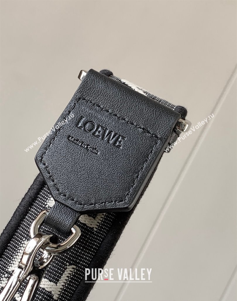 Loewe Anagram strap in jacquard and calfskin 4x134cm Black 2023 (Ys-231229123)