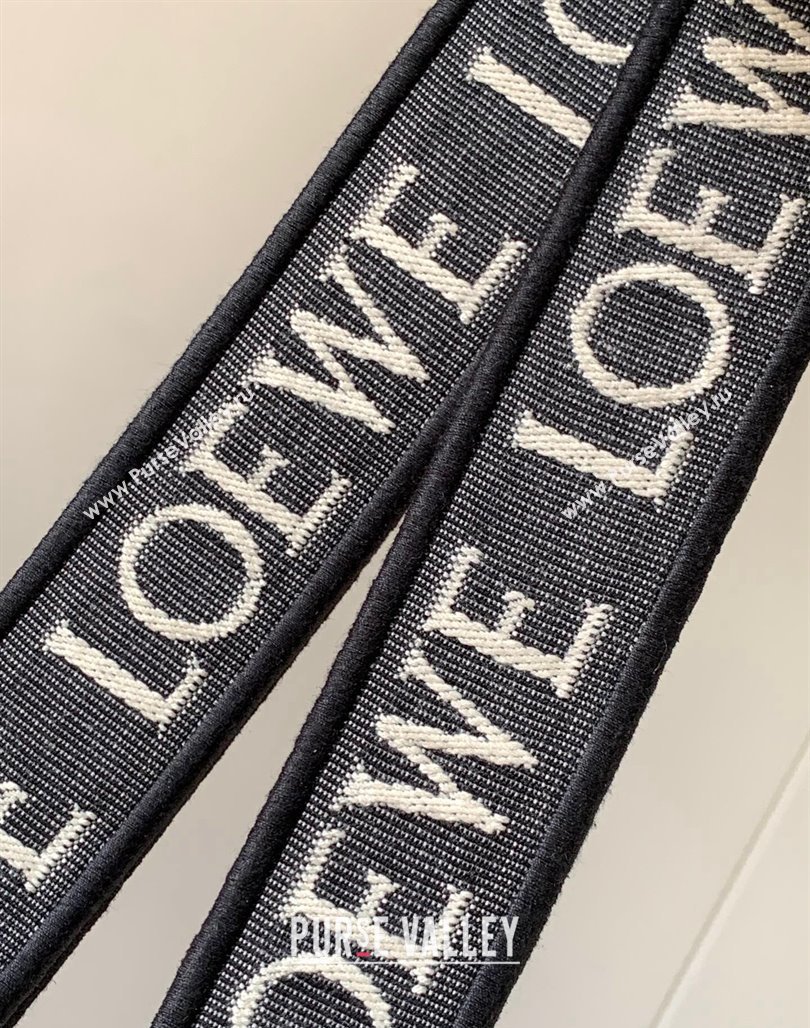 Loewe Anagram strap in jacquard and calfskin 4x134cm Black 2023 (Ys-231229123)