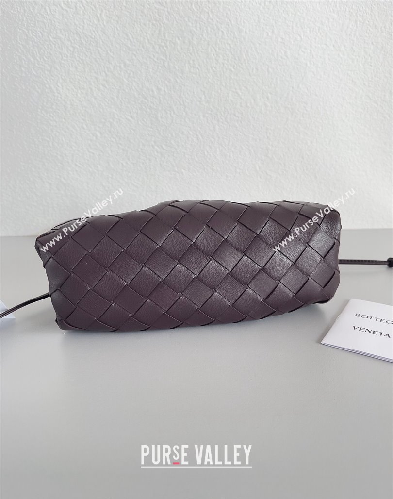 Bottega Veneta Mini Pouch Bag in Wide Intrecciato Leather Fondant Brown 2023 585852 (YX-231226018)