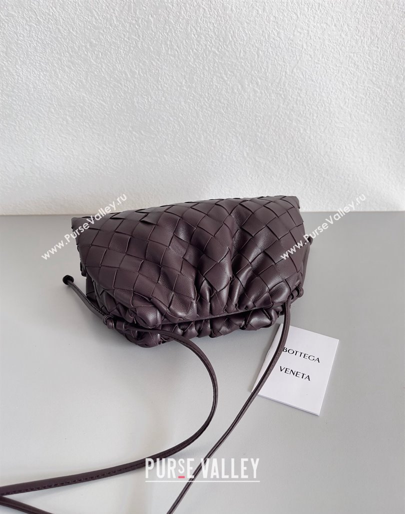 Bottega Veneta Mini Pouch Bag in Wide Intrecciato Leather Fondant Brown 2023 585852 (YX-231226018)