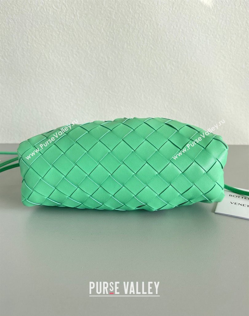 Bottega Veneta Mini Pouch Bag in Wide Intrecciato Leather Light Green 2023 585852 (YX-231226019)