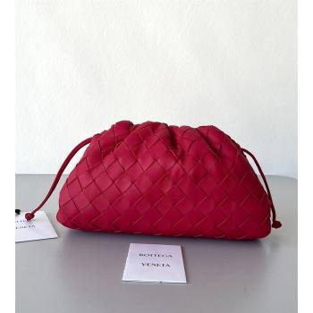 Bottega Veneta Mini Pouch Bag in Wide Intrecciato Leather Red 2023 585852 (YX-231226021)