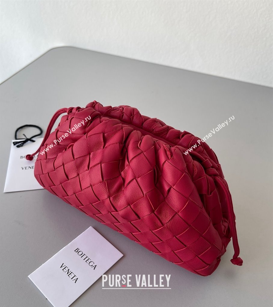 Bottega Veneta Mini Pouch Bag in Wide Intrecciato Leather Red 2023 585852 (YX-231226021)