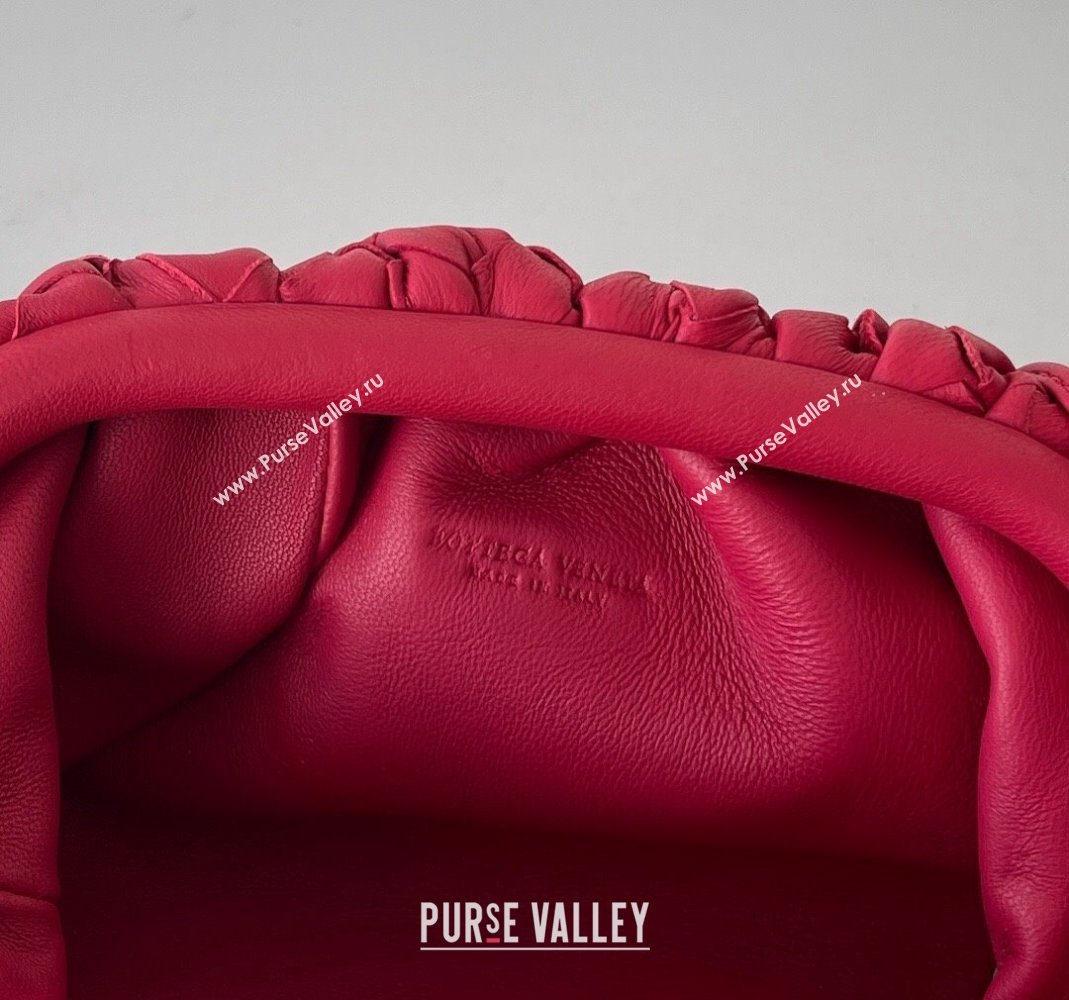 Bottega Veneta Mini Pouch Bag in Wide Intrecciato Leather Red 2023 585852 (YX-231226021)