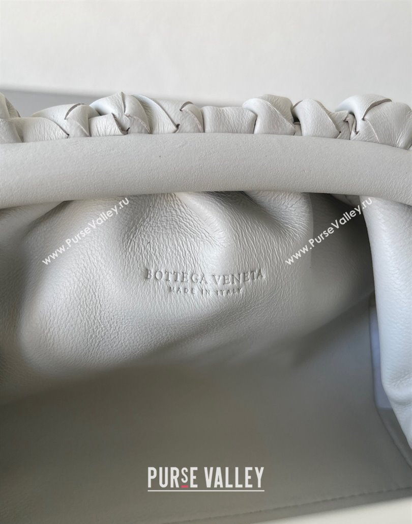 Bottega Veneta Mini Pouch Bag in Wide Intrecciato Leather White 2023 585852 (YX-231226022)