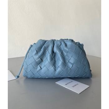 Bottega Veneta Mini Pouch Bag in Wide Intrecciato Leather Light Blue 2023 585852 (YX-231226029)