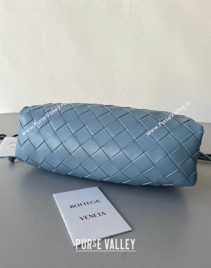 Bottega Veneta Mini Pouch Bag in Wide Intrecciato Leather Light Blue 2023 585852 (YX-231226029)