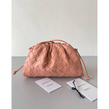 Bottega Veneta Mini Pouch Bag in Wide Intrecciato Leather Peachy Pink 2023 585852 (YX-231226030)