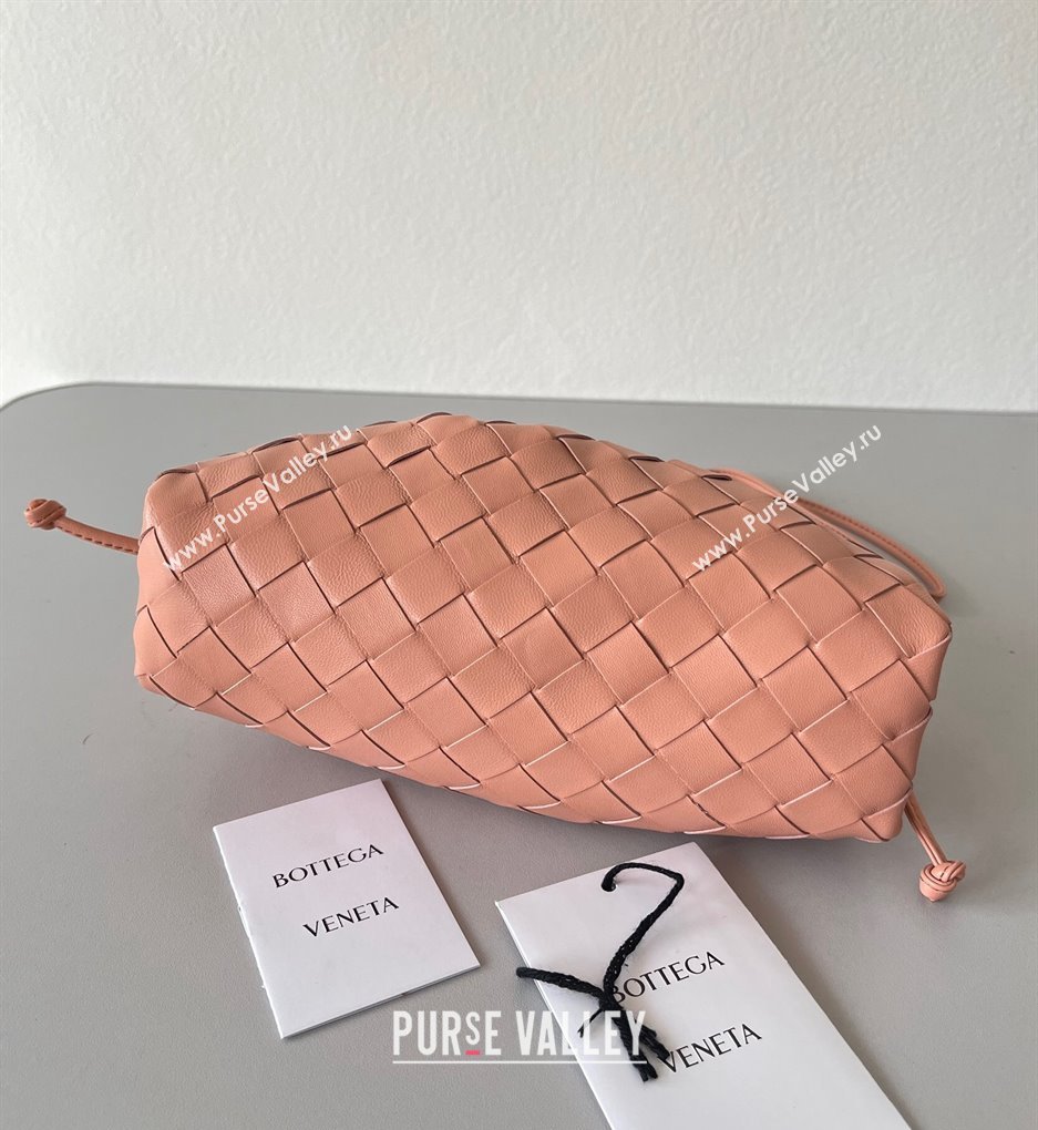 Bottega Veneta Mini Pouch Bag in Wide Intrecciato Leather Peachy Pink 2023 585852 (YX-231226030)