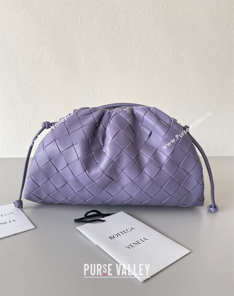 Bottega Veneta Mini Pouch Bag in Wide Intrecciato Leather Purple 2 2023 585852 (YX-231226031)