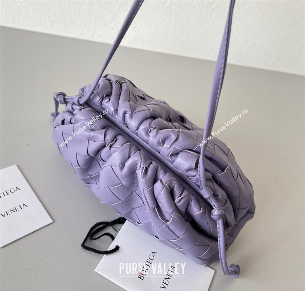 Bottega Veneta Mini Pouch Bag in Wide Intrecciato Leather Purple 2 2023 585852 (YX-231226031)