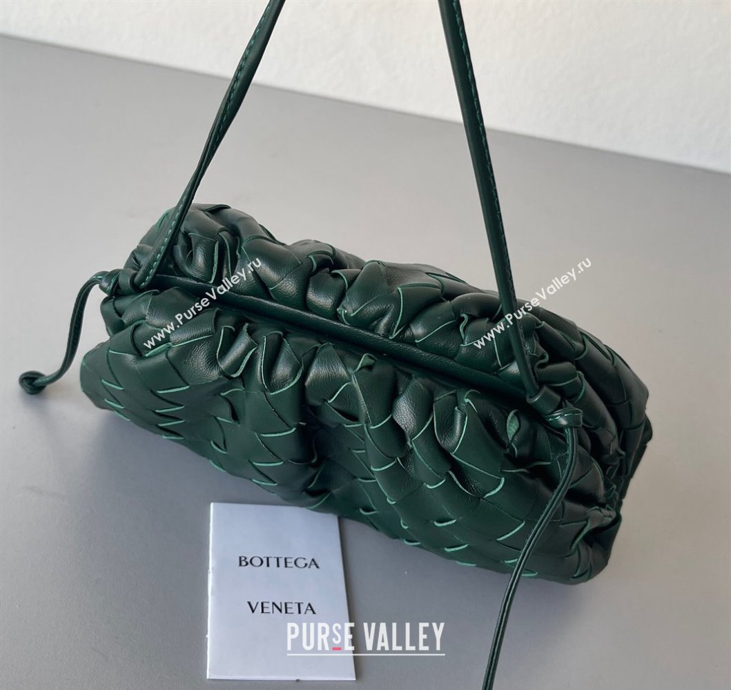 Bottega Veneta Mini Pouch Bag in Wide Intrecciato Leather Raintree Green 2023 585852 (YX-231226032)