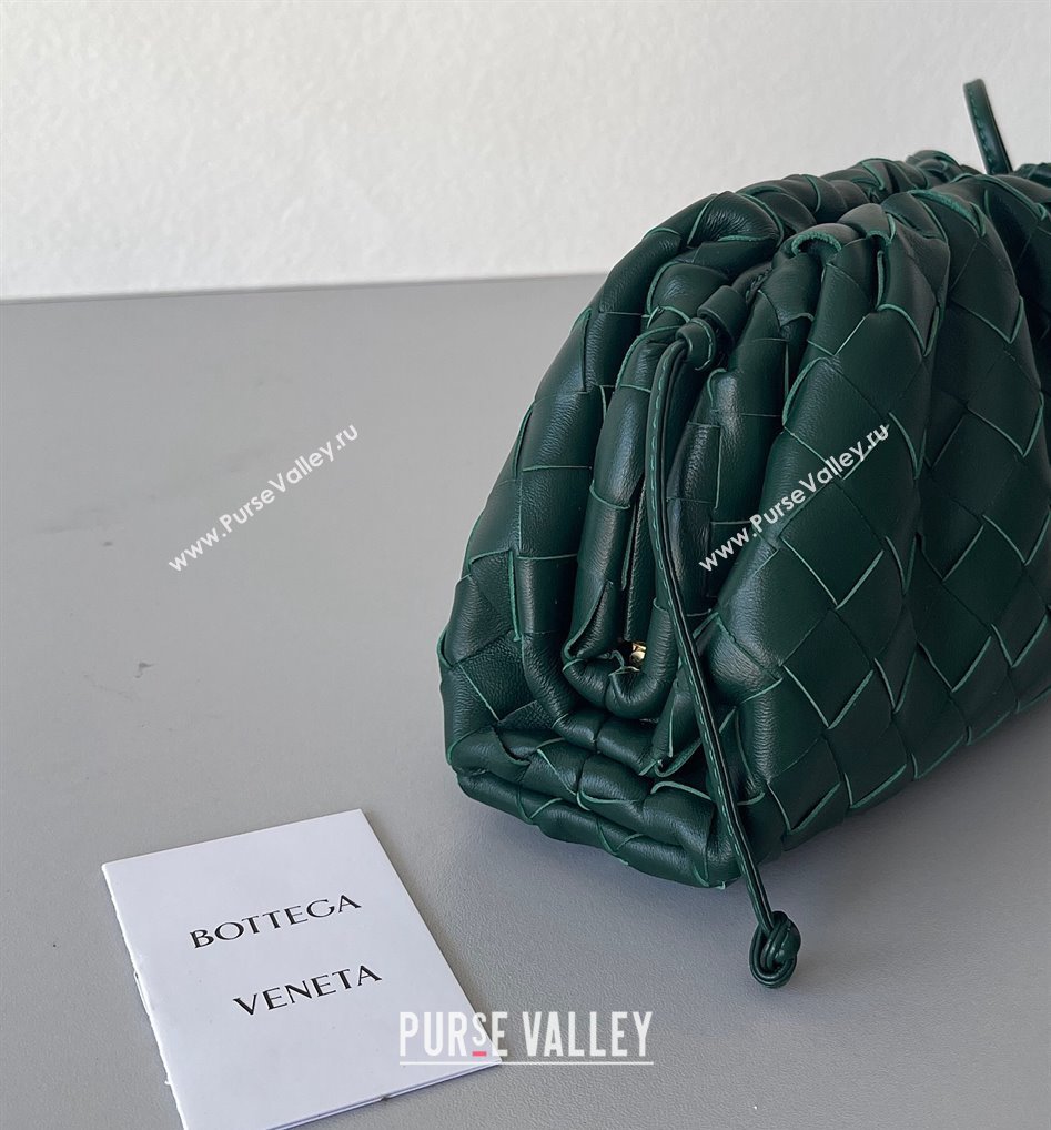 Bottega Veneta Mini Pouch Bag in Wide Intrecciato Leather Raintree Green 2023 585852 (YX-231226032)