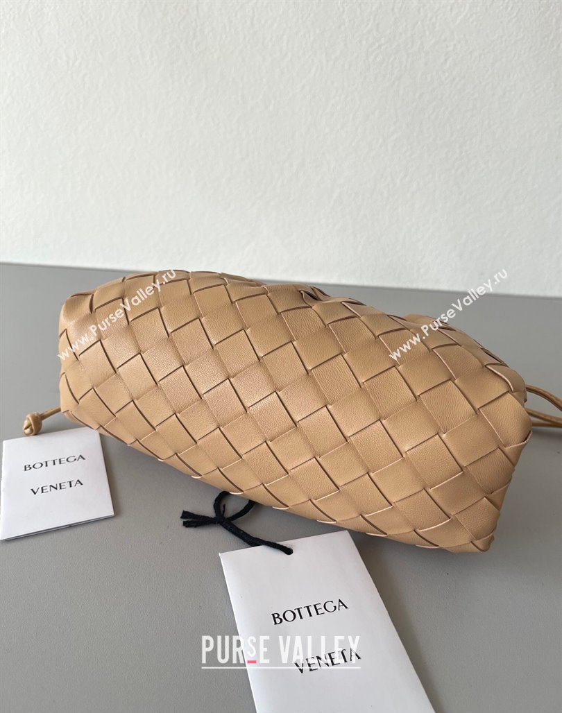 Bottega Veneta Mini Pouch Bag in Wide Intrecciato Leather Almond Beige 2023 585852 (YX-231226037)