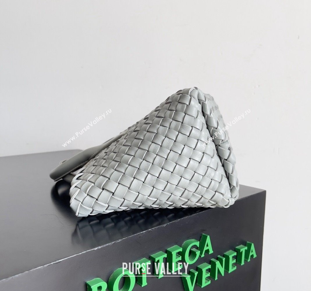 Bottega Veneta Mini Cabat Tote Bag in Intreccio Leather Light Grey 2023 709464 (YX-231225002)