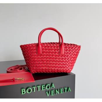 Bottega Veneta Mini Cabat Tote Bag in Intreccio Leather Red 2023 709464 (YX-231225004)