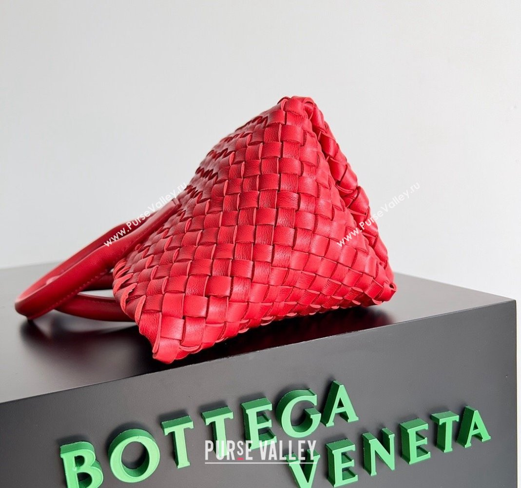 Bottega Veneta Mini Cabat Tote Bag in Intreccio Leather Red 2023 709464 (YX-231225004)