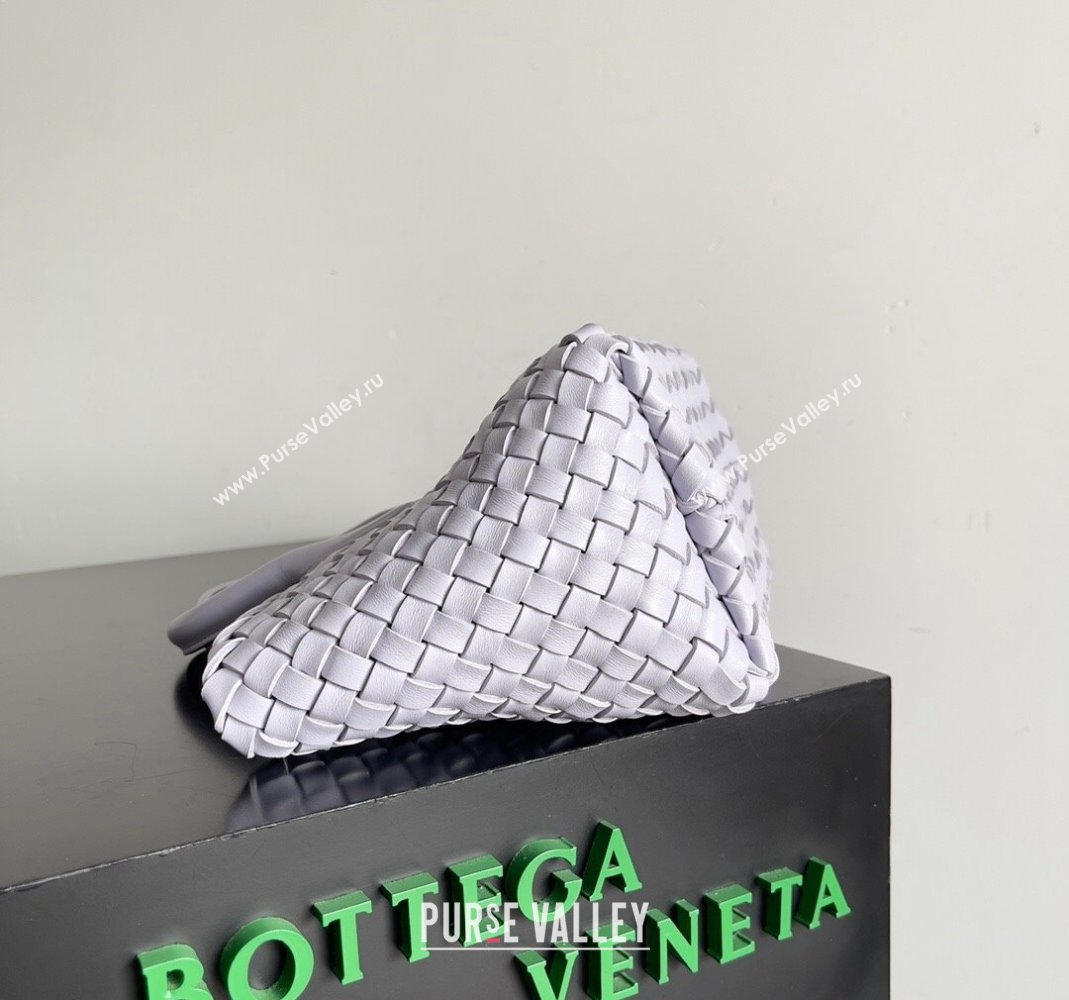 Bottega Veneta Mini Cabat Tote Bag in Intreccio Leather Oyster Purple 2023 709464 (YX-231225005)