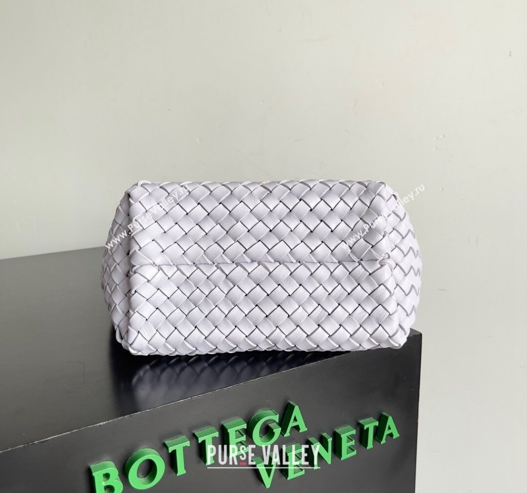 Bottega Veneta Mini Cabat Tote Bag in Intreccio Leather Oyster Purple 2023 709464 (YX-231225005)