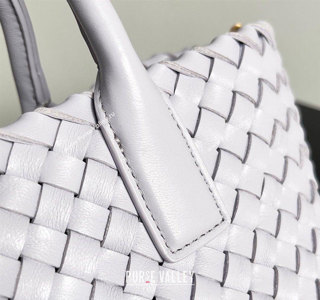 Bottega Veneta Mini Cabat Tote Bag in Intreccio Leather Oyster Purple 2023 709464 (YX-231225005)